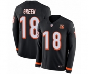 Nike Cincinnati Bengals #18 A.J. Green Limited Black Therma Long Sleeve NFL Jersey
