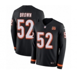 Nike Cincinnati Bengals #52 Preston Brown Limited Black Therma Long Sleeve NFL Jersey
