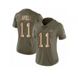 Women Nike Cincinnati Bengals #11 Brandon LaFell Limited Olive Gold 2017 Salute to Service NFL Jersey