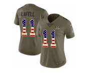 Women Nike Cincinnati Bengals #11 Brandon LaFell Limited Olive USA Flag 2017 Salute to Service NFL Jersey