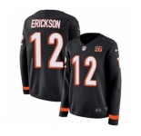 Women Nike Cincinnati Bengals #12 Alex Erickson Limited Black Therma Long Sleeve NFL Jersey