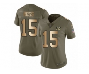 Women Nike Cincinnati Bengals #15 John Ross Limited Olive Gold 2017 Salute to Service NFL Jersey