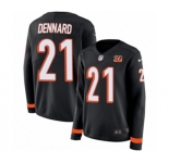 Women Nike Cincinnati Bengals #21 Darqueze Dennard Limited Black Therma Long Sleeve NFL Jersey