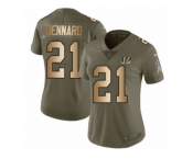 Women Nike Cincinnati Bengals #21 Darqueze Dennard Limited Olive Gold 2017 Salute to Service NFL Jersey