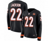 Women Nike Cincinnati Bengals #22 William Jackson Limited Black Therma Long Sleeve NFL Jersey