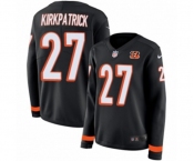 Women Nike Cincinnati Bengals #27 Dre Kirkpatrick Limited Black Therma Long Sleeve NFL Jersey