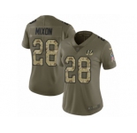 Women Nike Cincinnati Bengals #28 Joe Mixon Limited Olive Camo 2017 Salute to Service NFL Jersey