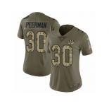 Women Nike Cincinnati Bengals #30 Cedric Peerman Limited Olive Camo 2017 Salute to Service NFL Jersey
