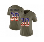 Women Nike Cincinnati Bengals #30 Cedric Peerman Limited Olive USA Flag 2017 Salute to Service NFL Jersey