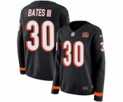 Women Nike Cincinnati Bengals #30 Jessie Bates III Limited Black Therma Long Sleeve NFL Jersey