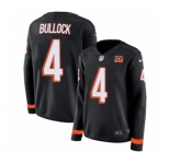 Women Nike Cincinnati Bengals #4 Randy Bullock Limited Black Therma Long Sleeve NFL Jersey