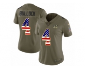 Women Nike Cincinnati Bengals #4 Randy Bullock Limited Olive USA Flag 2017 Salute to Service NFL Jersey