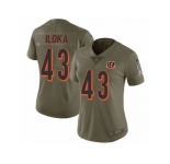 Women Nike Cincinnati Bengals #43 George Iloka Limited Olive 2017 Salute to Service NFL Jersey