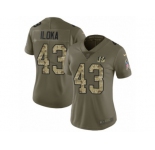 Women Nike Cincinnati Bengals #43 George Iloka Limited Olive Camo 2017 Salute to Service NFL Jersey