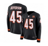 Women Nike Cincinnati Bengals #45 Malik Jefferson Limited Black Therma Long Sleeve NFL Jersey