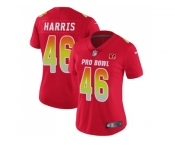 Women Nike Cincinnati Bengals #46 Clark Harris Red Stitched NFL Limited AFC 2018 Pro Bowl Jersey