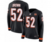 Women Nike Cincinnati Bengals #52 Preston Brown Limited Black Therma Long Sleeve NFL Jersey