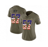Women Nike Cincinnati Bengals #57 Vincent Rey Limited Olive USA Flag 2017 Salute to Service NFL Jersey