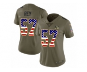 Women Nike Cincinnati Bengals #57 Vincent Rey Limited Olive USA Flag 2017 Salute to Service NFL Jersey