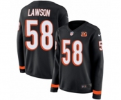 Women Nike Cincinnati Bengals #58 Carl Lawson Limited Black Therma Long Sleeve NFL Jersey