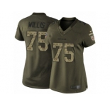 Women Nike Cincinnati Bengals #75 Jordan Willis Limited Green Salute to Service NFL Jersey