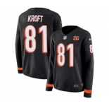 Women Nike Cincinnati Bengals #81 Tyler Kroft Limited Black Therma Long Sleeve NFL Jersey