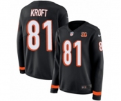 Women Nike Cincinnati Bengals #81 Tyler Kroft Limited Black Therma Long Sleeve NFL Jersey