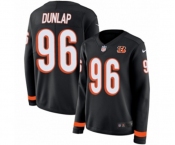 Women Nike Cincinnati Bengals #96 Carlos Dunlap Limited Black Therma Long Sleeve NFL Jersey