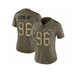 Women Nike Cincinnati Bengals #96 Carlos Dunlap Limited Olive Camo 2017 Salute to Service NFL Jersey