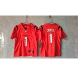 Women's Cincinnati Bengals #1 Ja'Marr Chase Orange F.U.S.E. Vapor Football Stitched Jersey