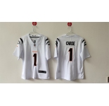Women's Cincinnati Bengals #1 Ja'Marr Chase White Vapor Football Stitched Jersey