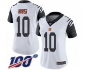 Women's Cincinnati Bengals #10 Kevin Huber Limited White Rush Vapor Untouchable 100th Season Football Jersey