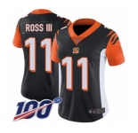 Women's Cincinnati Bengals #11 John Ross Black Team Color Vapor Untouchable Limited Player 100th Season Football Jersey