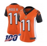 Women's Cincinnati Bengals #11 John Ross Orange Alternate Vapor Untouchable Limited Player 100th Season Football Jersey