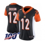 Women's Cincinnati Bengals #12 Alex Erickson Black Team Color Vapor Untouchable Limited Player 100th Season Football Jersey