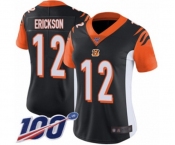 Women's Cincinnati Bengals #12 Alex Erickson Black Team Color Vapor Untouchable Limited Player 100th Season Football Jersey