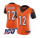 Women's Cincinnati Bengals #12 Alex Erickson Orange Alternate Vapor Untouchable Limited Player 100th Season Football Jersey