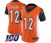 Women's Cincinnati Bengals #12 Alex Erickson Orange Alternate Vapor Untouchable Limited Player 100th Season Football Jersey