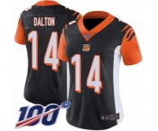 Women's Cincinnati Bengals #14 Andy Dalton Black Team Color Vapor Untouchable Limited Player 100th Season Football Jersey