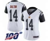 Women's Cincinnati Bengals #14 Andy Dalton Limited White Rush Vapor Untouchable 100th Season Football Jersey