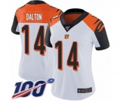 Women's Cincinnati Bengals #14 Andy Dalton White Vapor Untouchable Limited Player 100th Season Football Jersey