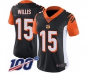 Women's Cincinnati Bengals #15 Damion Willis Black Team Color Vapor Untouchable Limited Player 100th Season Football Jersey