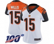 Women's Cincinnati Bengals #15 Damion Willis White Vapor Untouchable Limited Player 100th Season Football Jersey