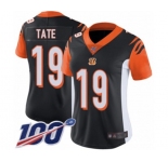 Women's Cincinnati Bengals #19 Auden Tate Black Team Color Vapor Untouchable Limited Player 100th Season Football Jersey