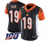 Women's Cincinnati Bengals #19 Auden Tate Black Team Color Vapor Untouchable Limited Player 100th Season Football Jersey
