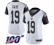 Women's Cincinnati Bengals #19 Auden Tate Limited White Rush Vapor Untouchable 100th Season Football Jersey