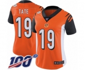 Women's Cincinnati Bengals #19 Auden Tate Orange Alternate Vapor Untouchable Limited Player 100th Season Football Jersey
