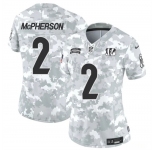 Women's Cincinnati Bengals #2 Evan McPherson 2024 F.U.S.E Arctic Camo Salute To Service Limited Stitched Football Jersey