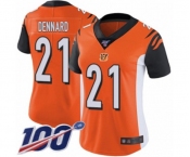 Women's Cincinnati Bengals #21 Darqueze Dennard Orange Alternate Vapor Untouchable Limited Player 100th Season Football Jersey