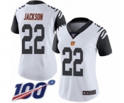 Women's Cincinnati Bengals #22 William Jackson Limited White Rush Vapor Untouchable 100th Season Football Jersey